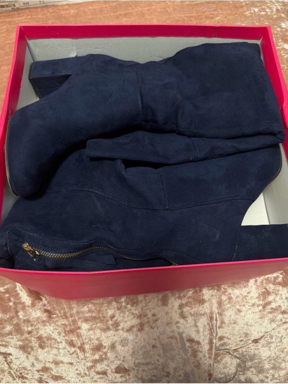 Women's Over-the-Knee Suede Boots in Navy